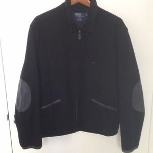 Polo Ralph Lauren Wool Coat with Leather Trims
